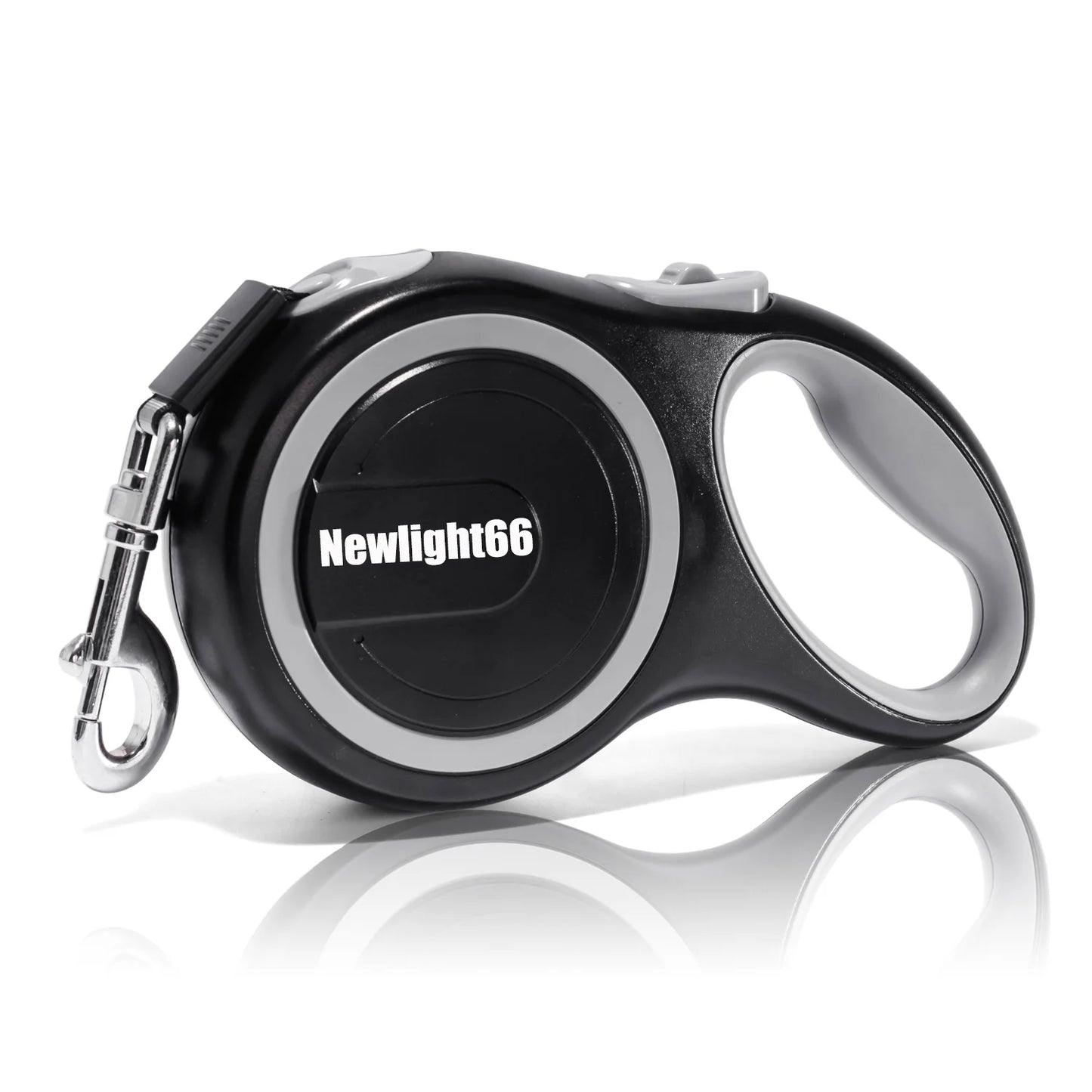 New Comfort Large Tape Retractable Dog Leash, 16 Ft, Gray(For Dogs up to 110 Lbs)-