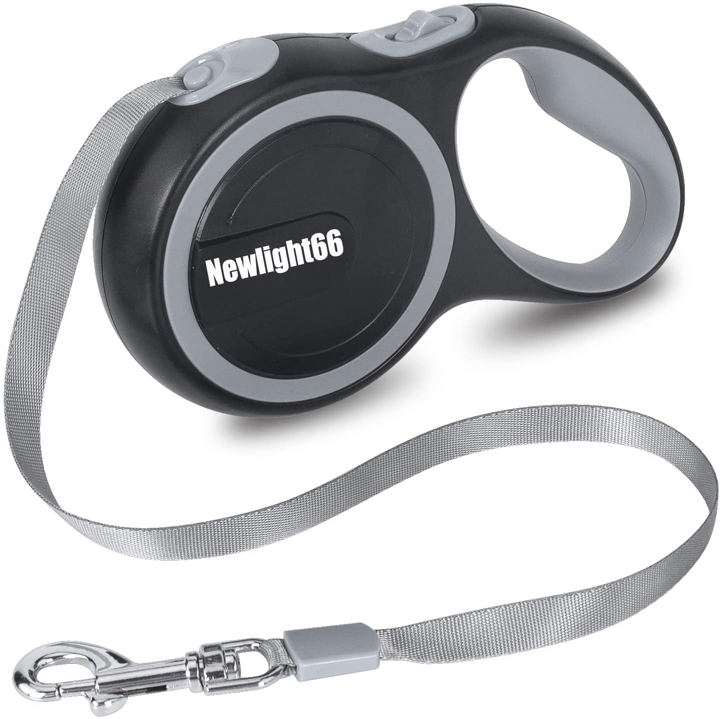 New Comfort Large Tape Retractable Dog Leash, 16 Ft, Gray(For Dogs up to 110 Lbs)-