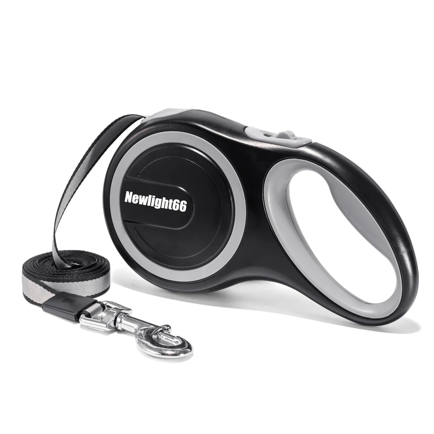New Comfort Large Tape Retractable Dog Leash, 16 Ft, Gray(For Dogs up to 110 Lbs)-