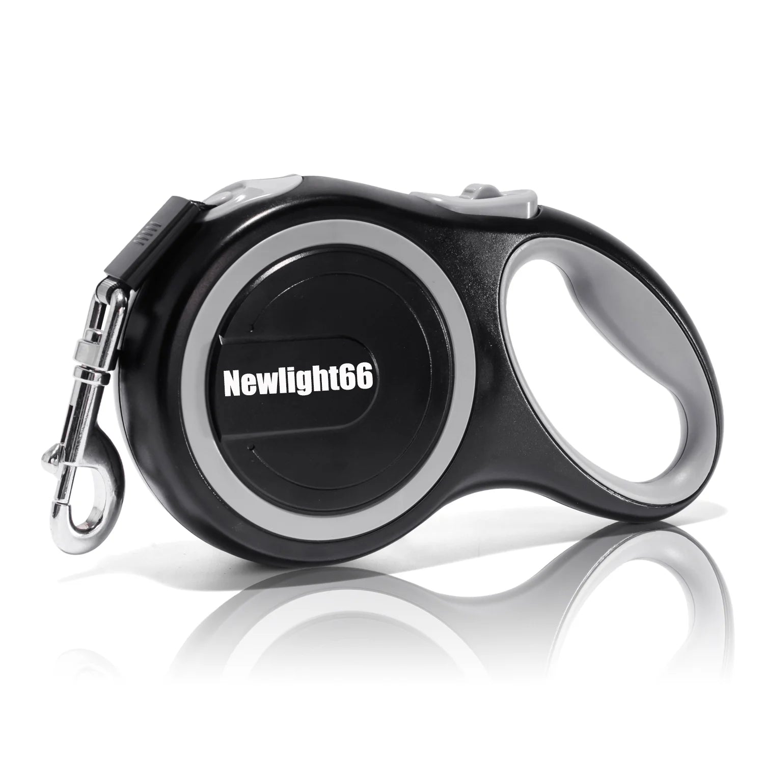 New Comfort Large Tape Retractable Dog Leash, 16 Ft, Gray(For Dogs up to 110 Lbs)-