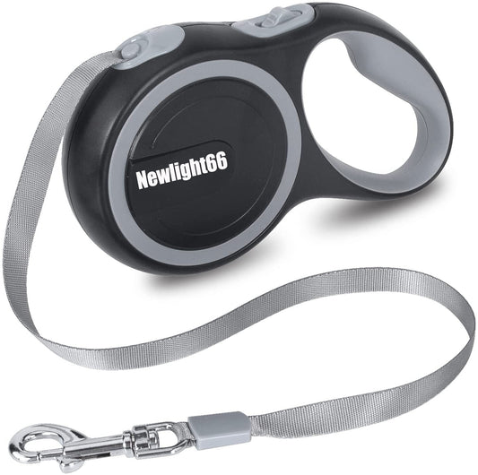 New Comfort Large Tape Retractable Dog Leash, 16 Ft, Gray(For Dogs up to 110 Lbs)-