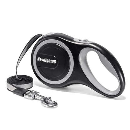 New Comfort Large Tape Retractable Dog Leash, 16 Ft, Gray(For Dogs up to 110 Lbs)-